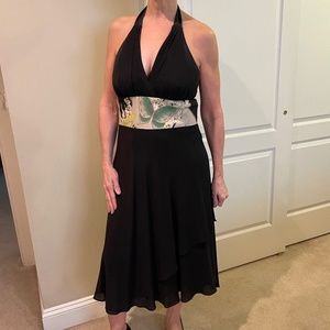 Vintage Phoebe Couture Silk Georgette Halter Dress size 8